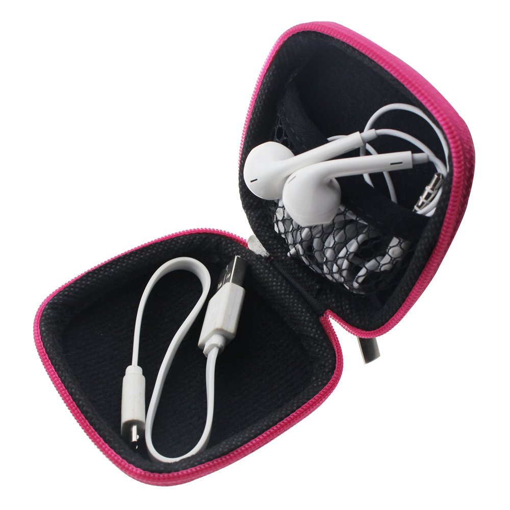 Square Shaped Carrying Storage Bag Earphone Hard Case